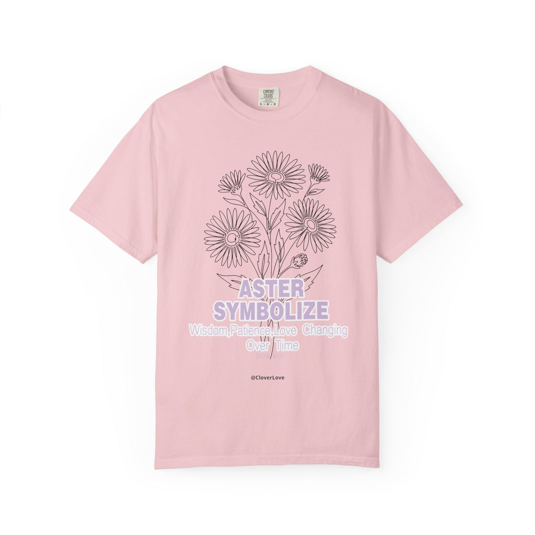 Aster Flower T-Shirt - Botanical Graphic Shirt for Flower Lovers
