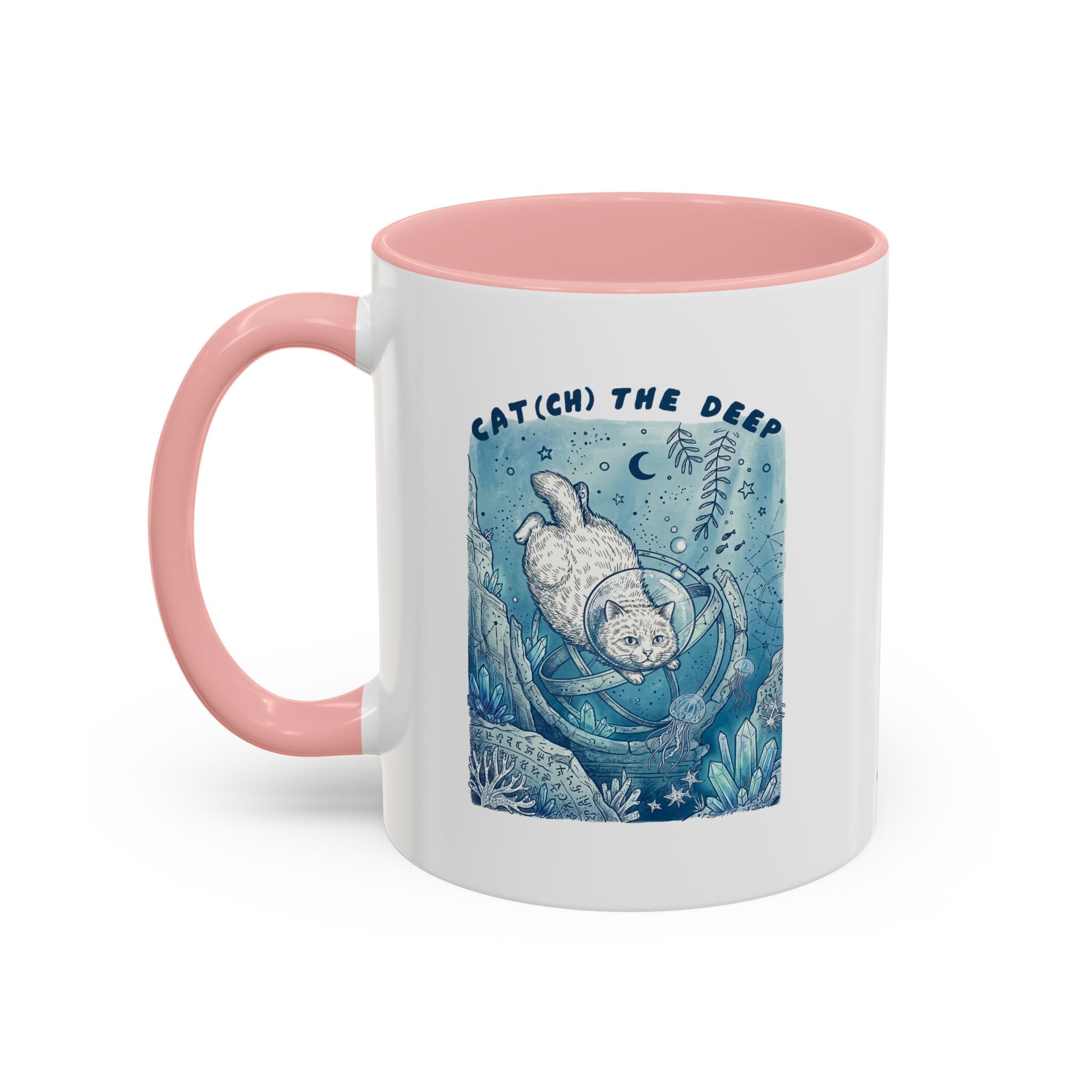 Cat's Deep Ocean Adventure Mug - Underwater Cat Lover Coffee Cup