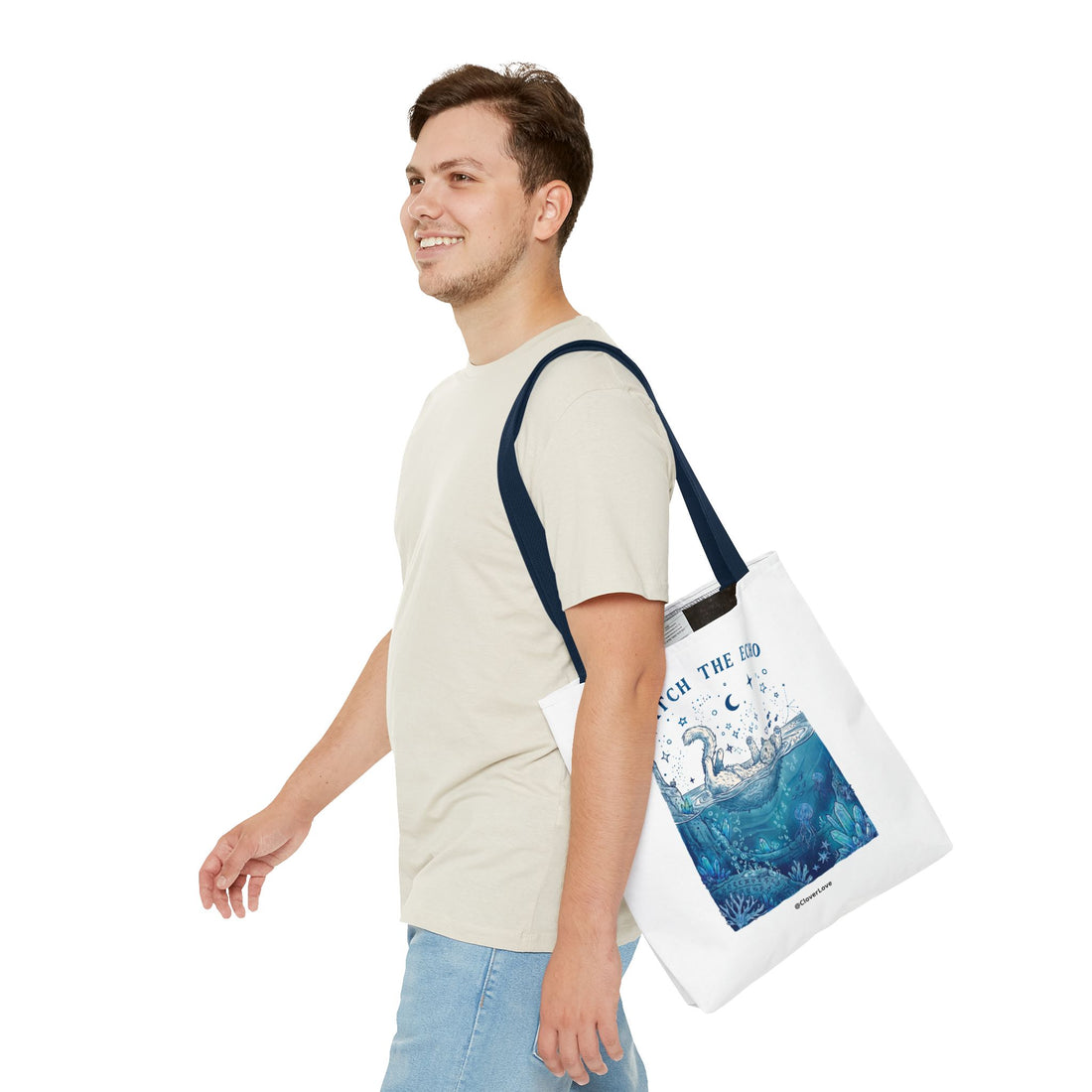 Cat Ocean Adventure Tote Bag | Vintage Underwater Graphic Canvas Bag