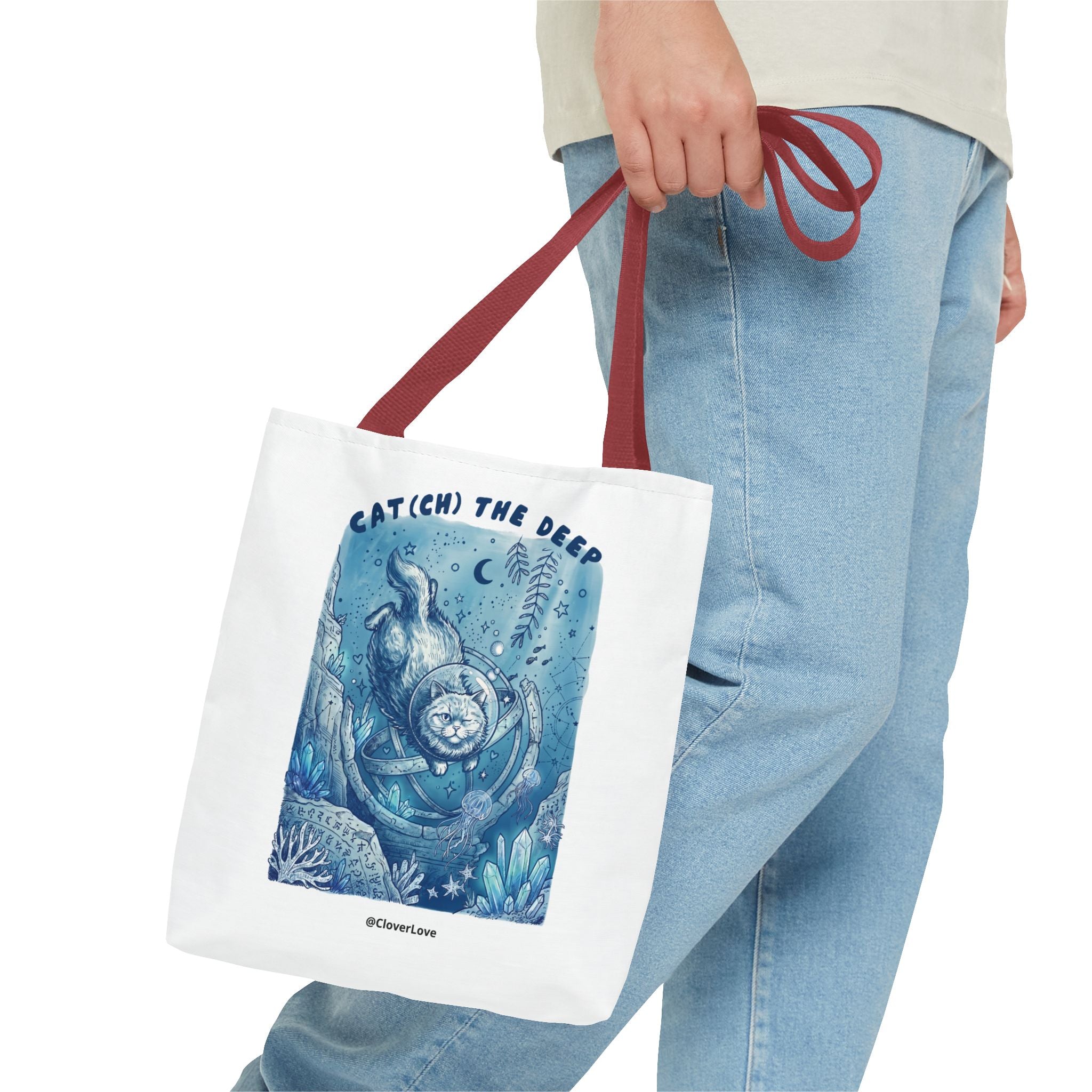 Cat Deep Sea Adventure Tote Bag | Vintage Ocean Explorer Canvas Bag
