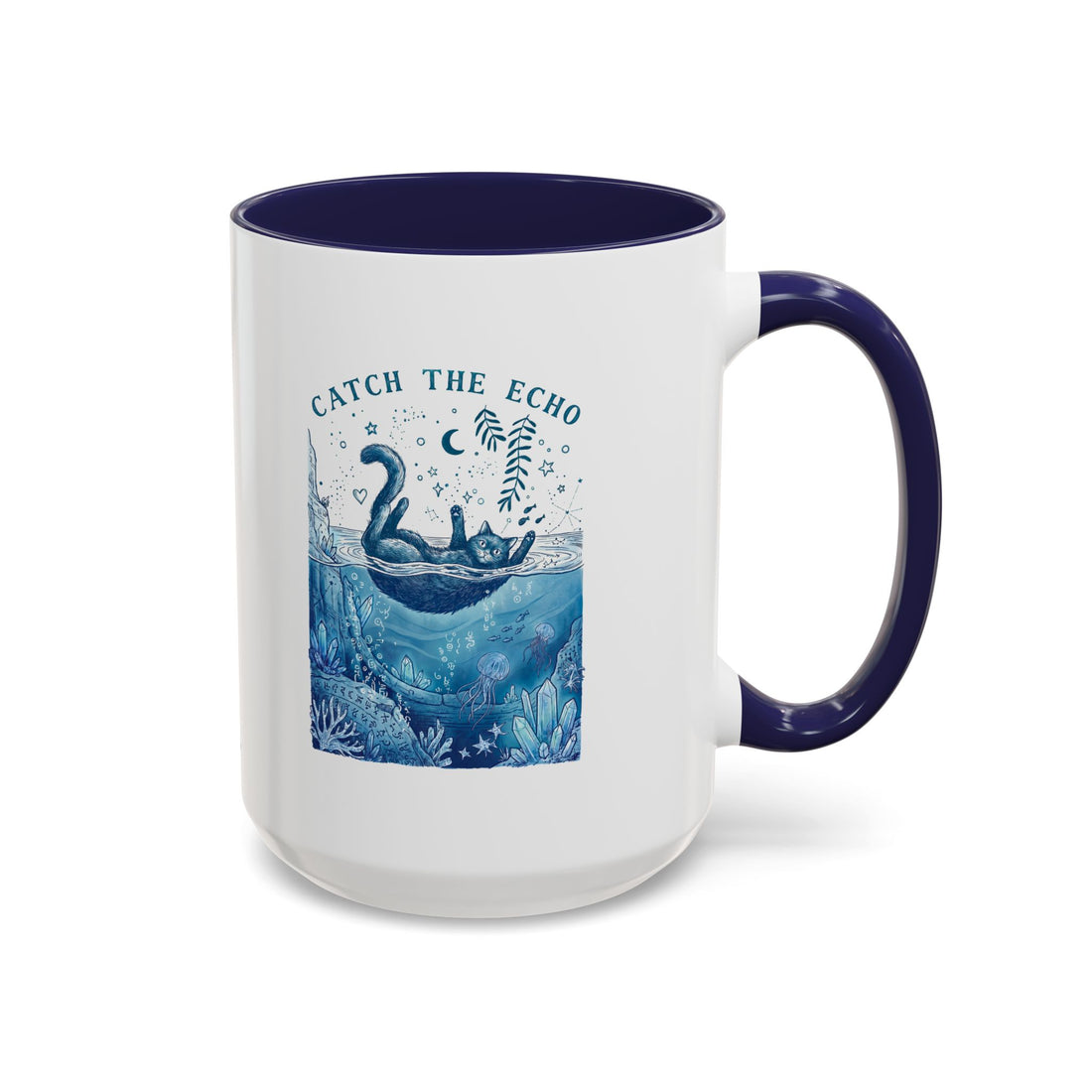 Cat's Ocean Echo Mug - Cute Underwater Cat Lover Coffee Cup