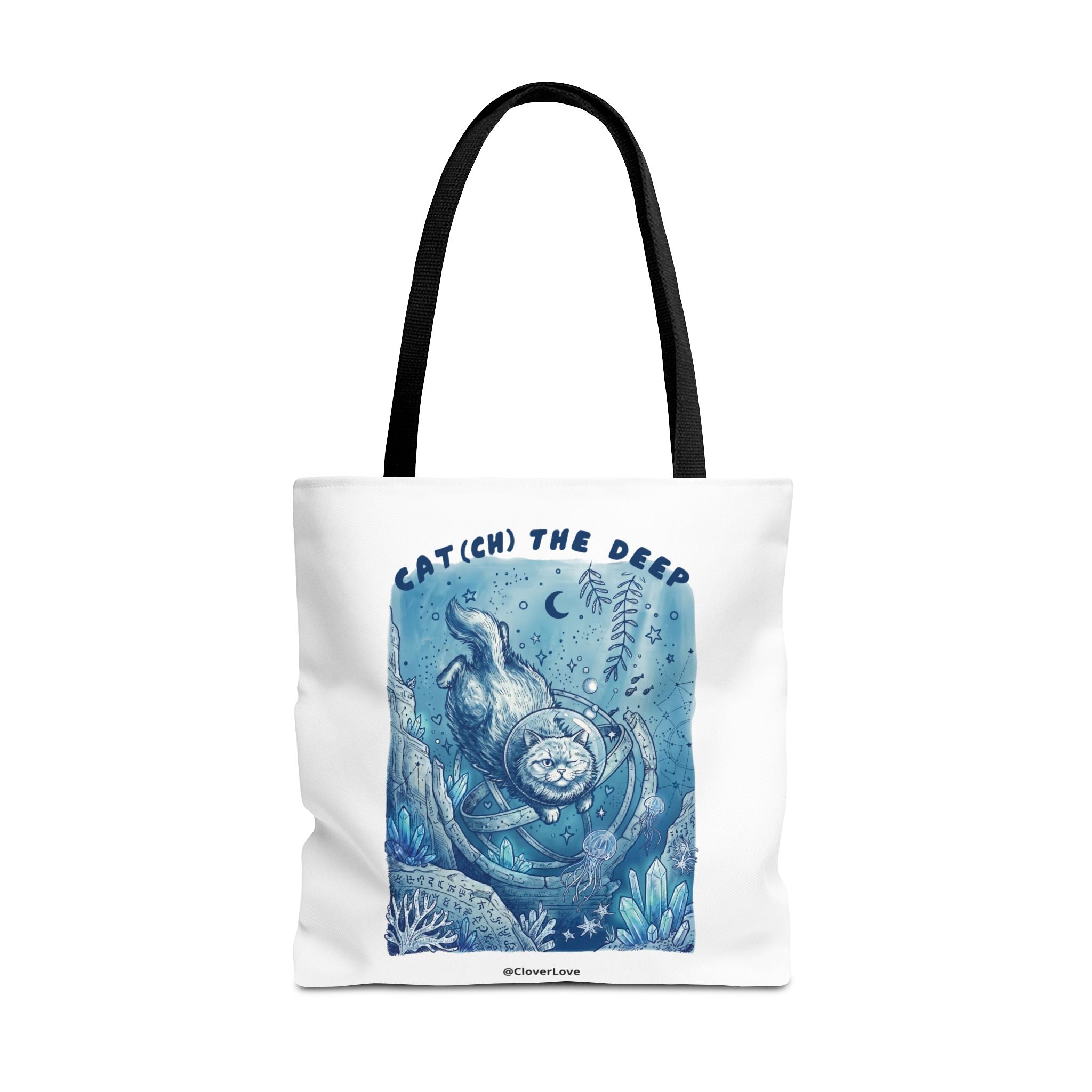 Cat Deep Sea Adventure Tote Bag | Vintage Ocean Explorer Canvas Bag