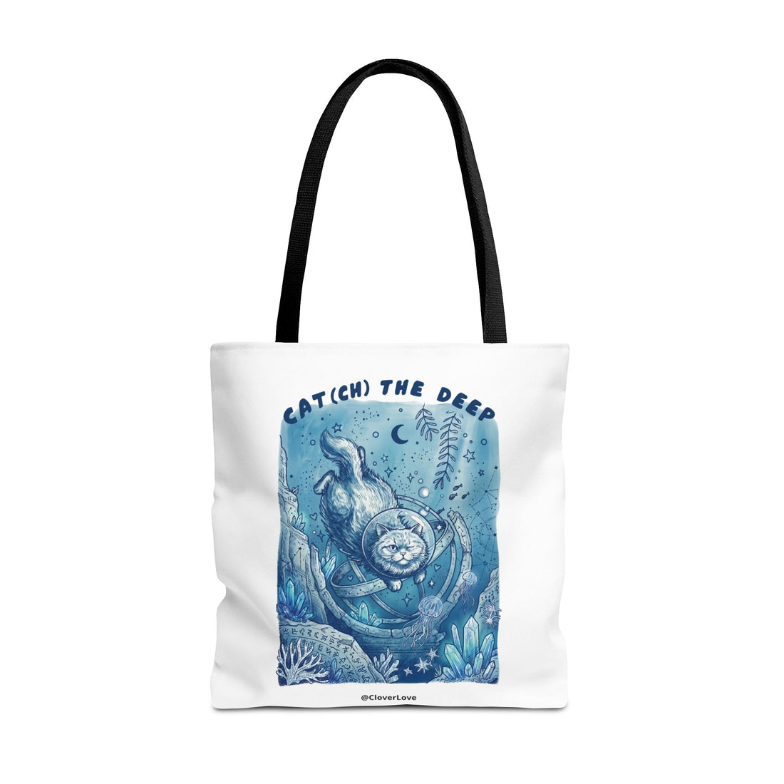 Cat Deep Sea Adventure Tote Bag | Vintage Ocean Explorer Canvas Bag