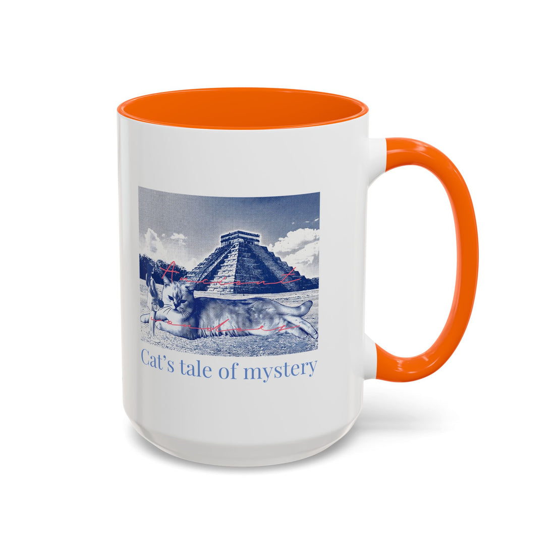 Chichen Itza Cat Travel Mug - Mexico Landmark Coffee Cup for Cat Lovers