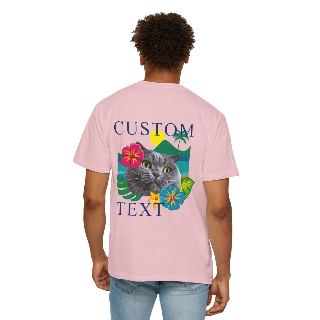 Custom Pet Summer T-Shirt -Tropical Vacation Style Pet Lover Gift