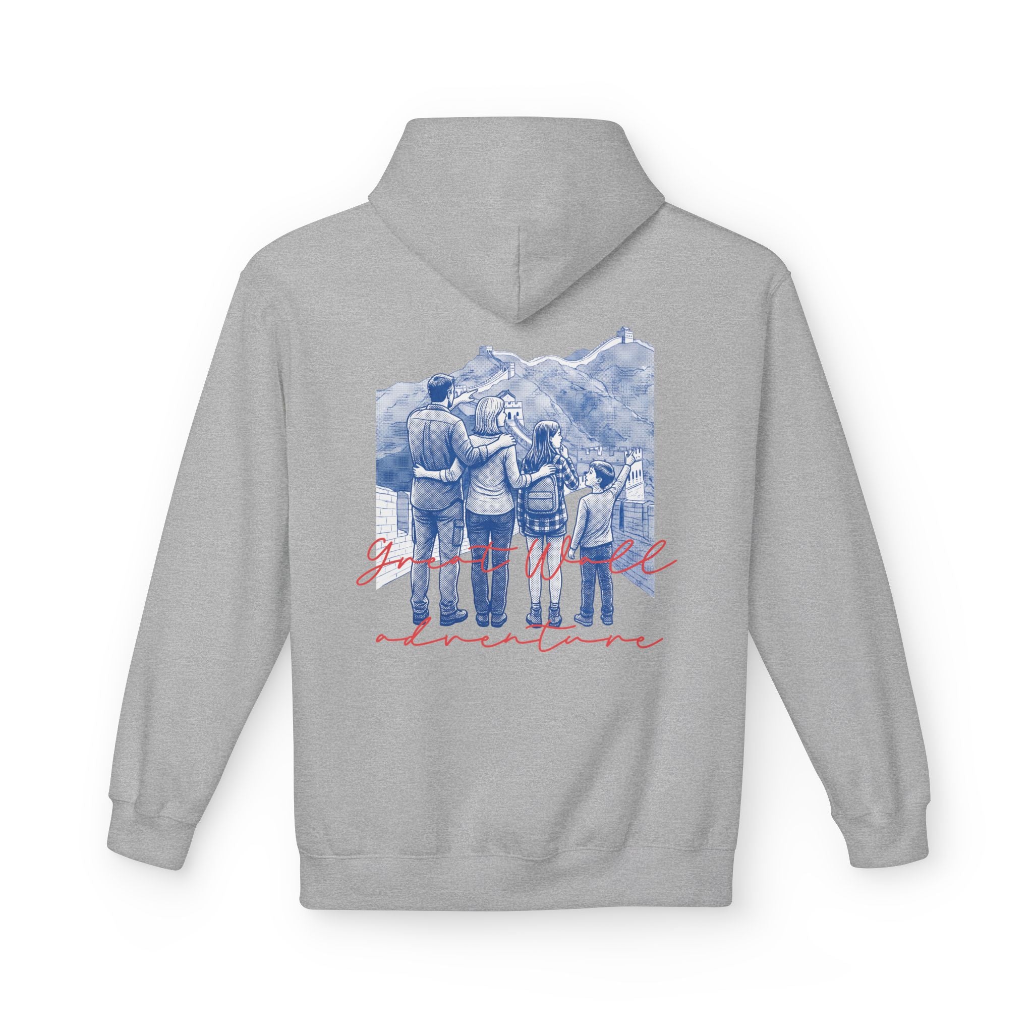 Great Wall Family Adventure Hoodie – Vintage Travel Landmark Graphic Pullover Sweatshirt