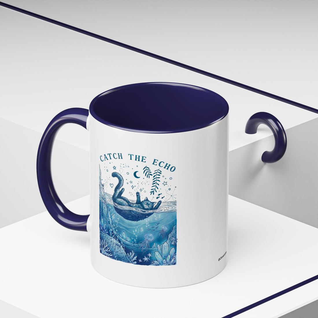 Cat's Ocean Echo Mug - Cute Underwater Cat Lover Coffee Cup