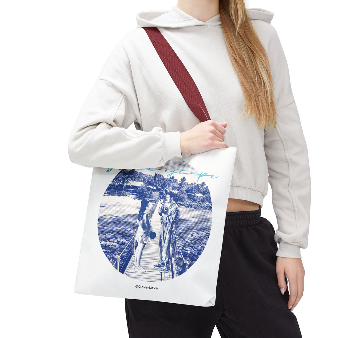 Island Escape Tote Bag | Vintage Beach Travel Canvas Bag