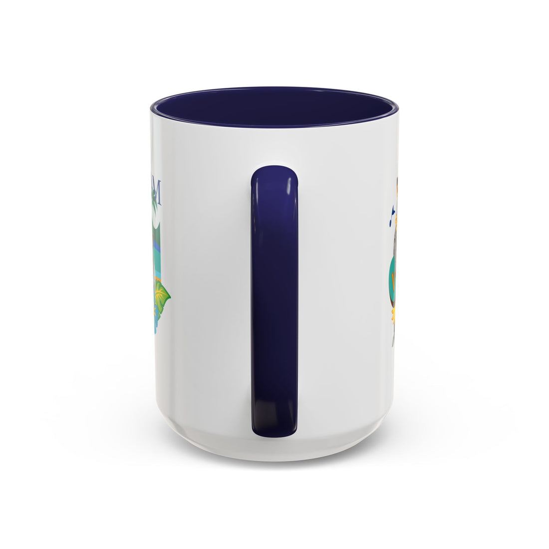 Tropical Summer Cat Mug | Personalized Pet Photo Coffee Cup With Custom Text