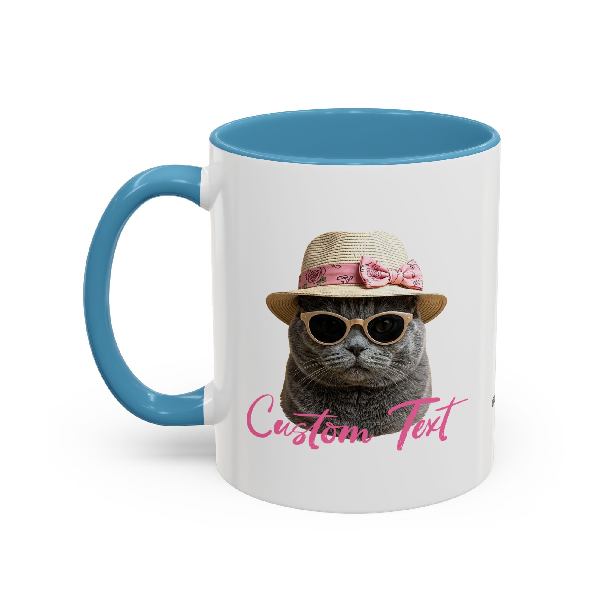 Summer Sunbathing Cat Mug | Personalized Cat Coffee Cup With Custom Text