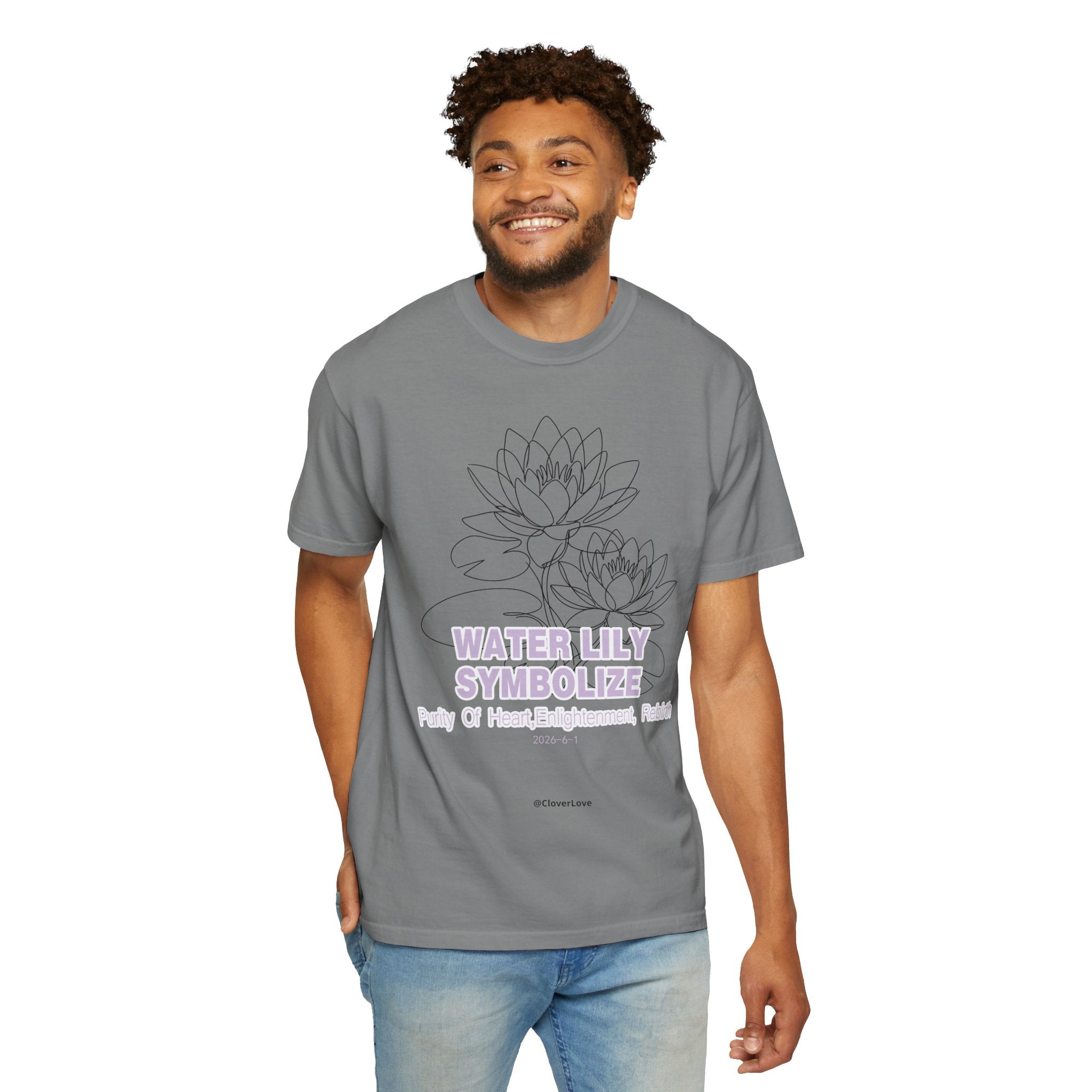 Water Lily Flower T-Shirt - Botanical Graphic Shirt for Flower Lovers