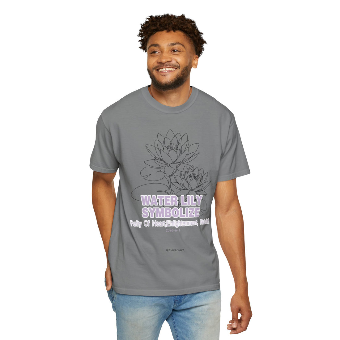 Water Lily Flower T-Shirt - Botanical Graphic Shirt for Flower Lovers