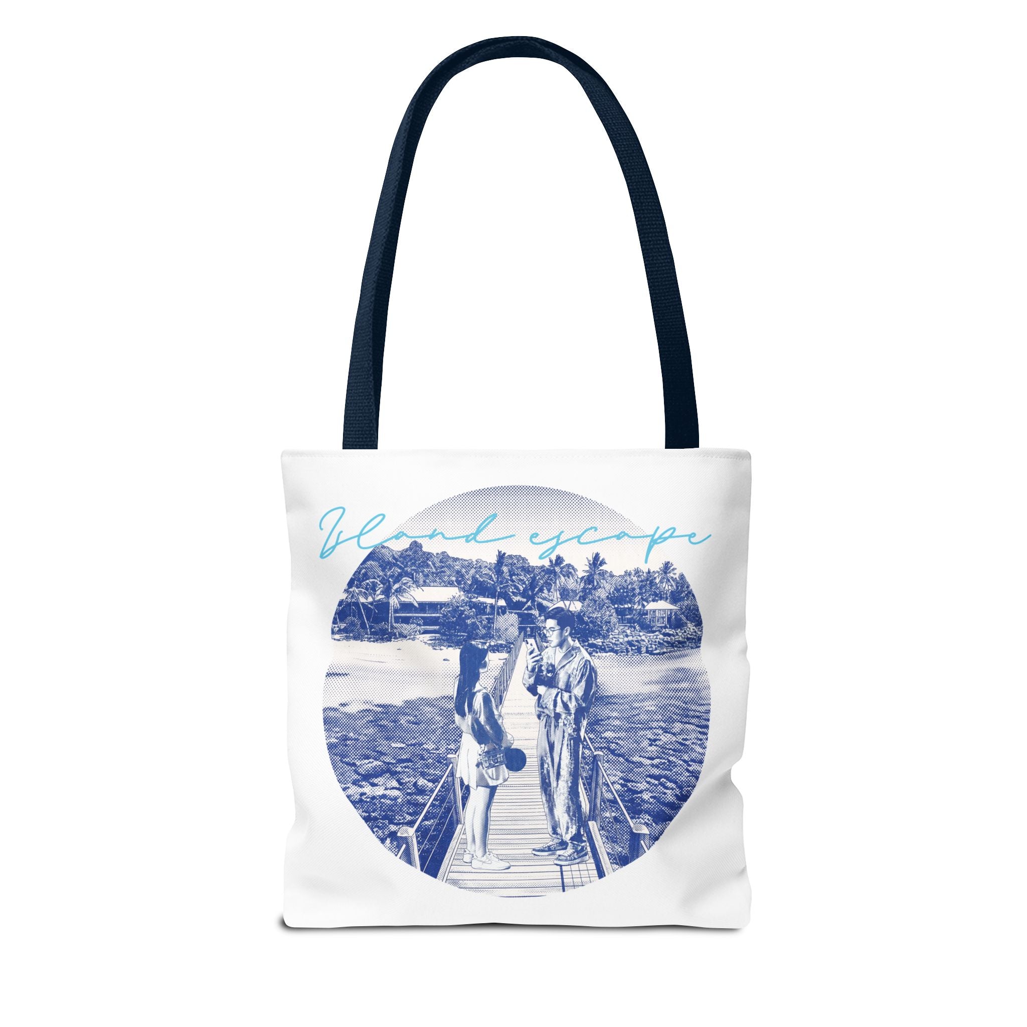 Island Escape Tote Bag | Vintage Beach Travel Canvas Bag