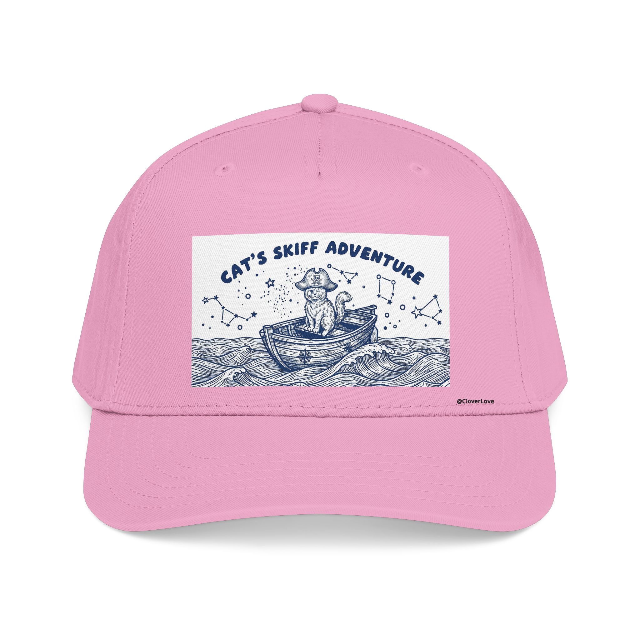 Cat Boat Hat - Ocean Adventure Baseball Cap, Nautical Cat Lover Gift, Coastal Travel Hat