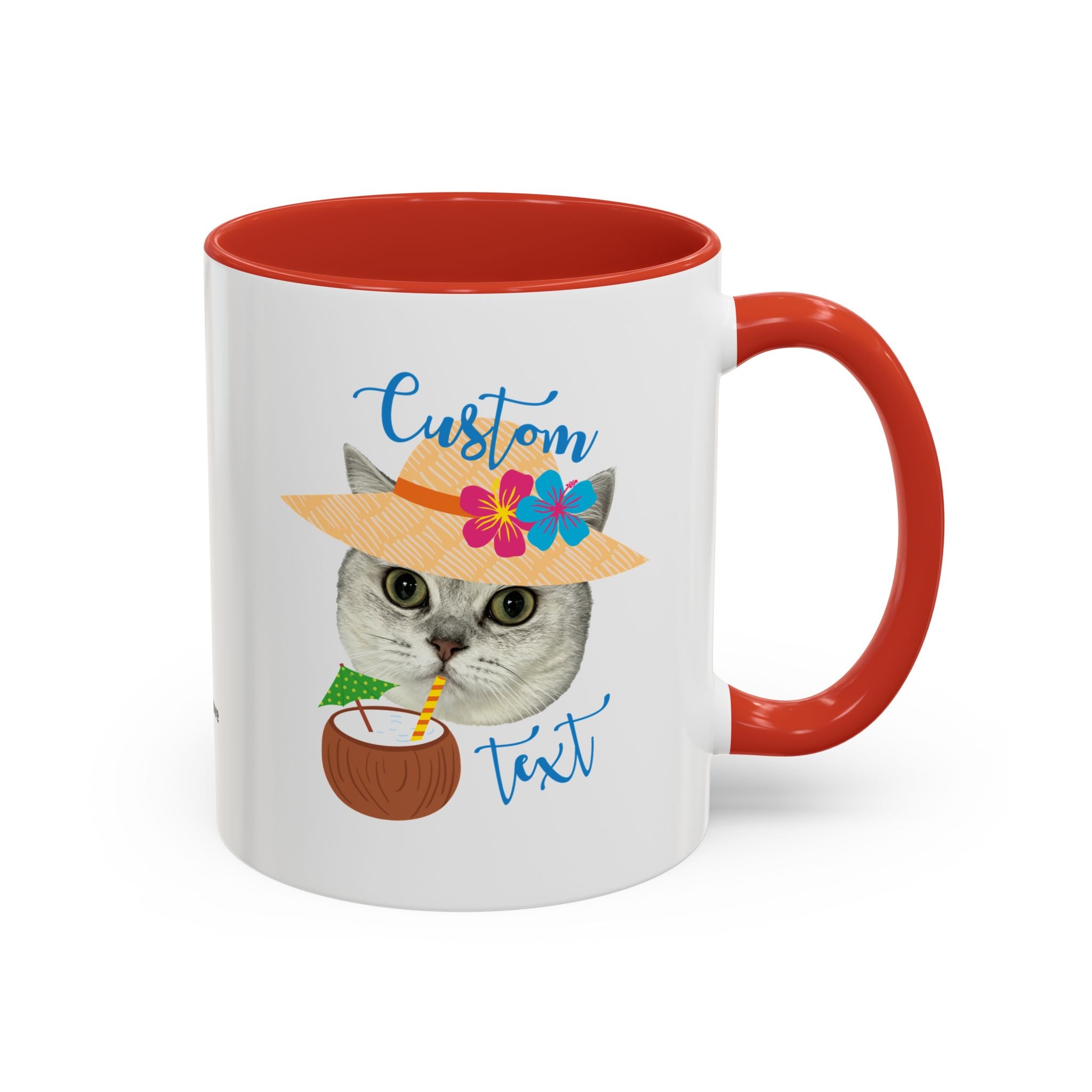 Personalized Summer Cat Mug | Custom Pet Portrait Coffee Cup