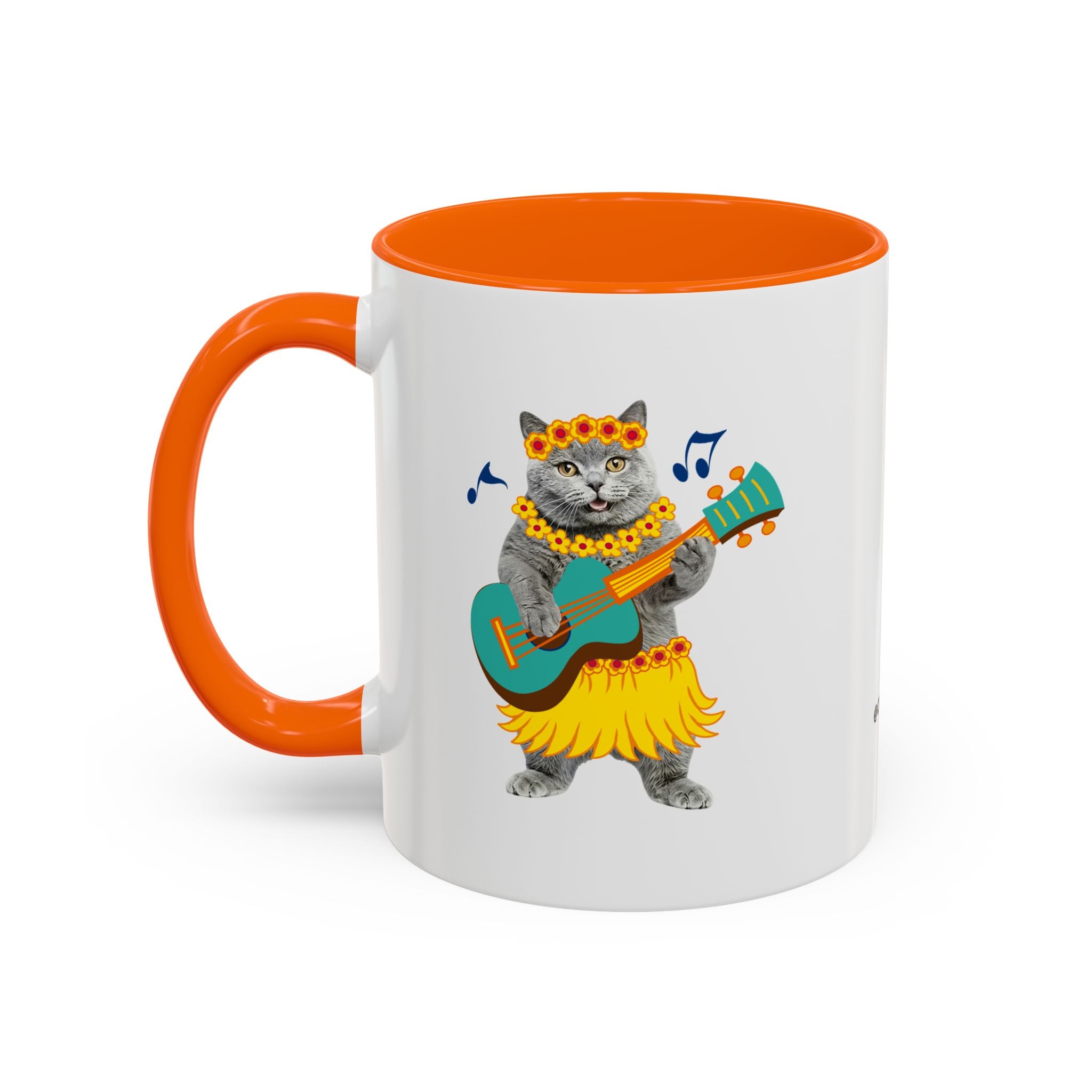 Tropical Summer Cat Mug | Personalized Pet Photo Coffee Cup With Custom Text