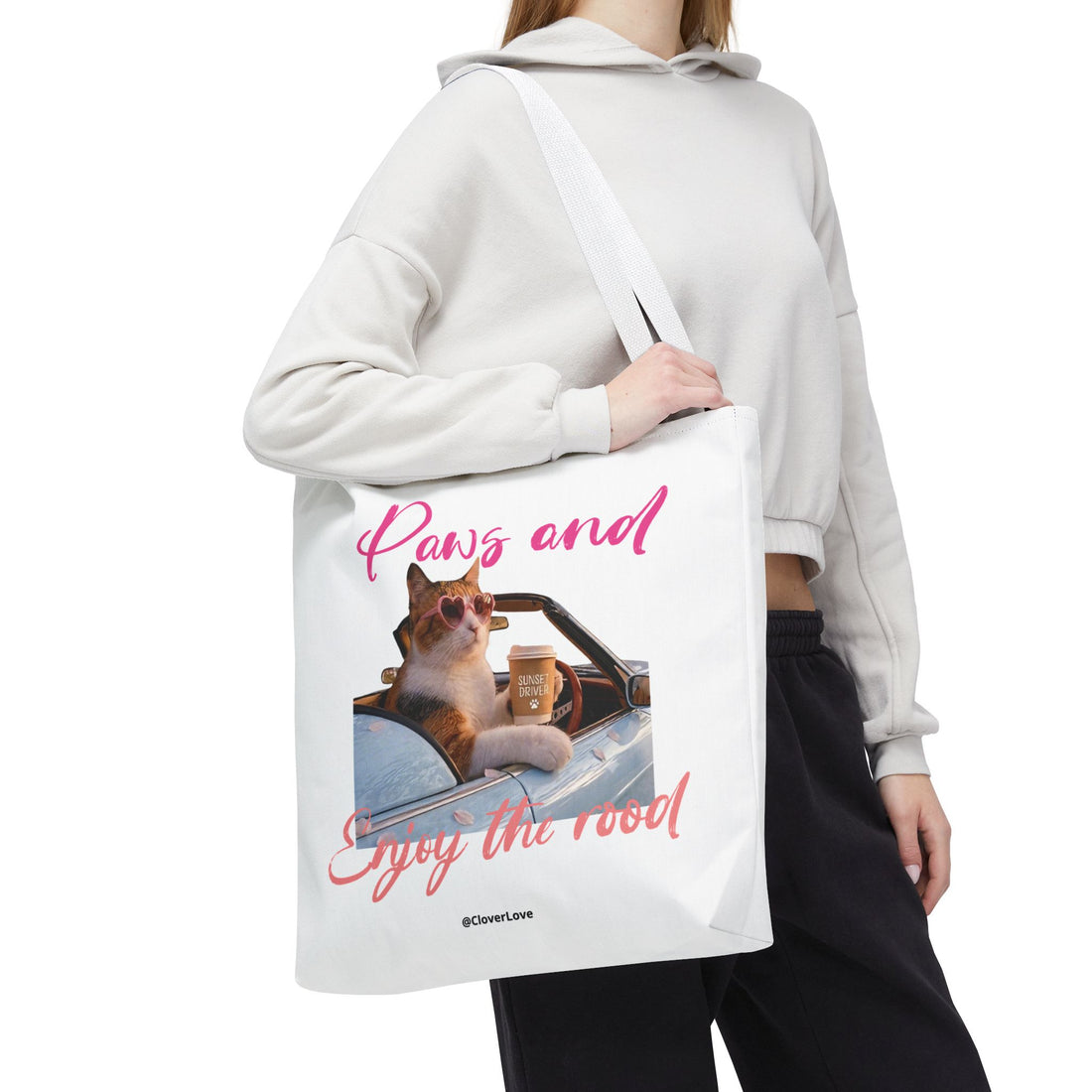 Cute Cat Tote Bag | Custom Cat Photo Personalized Canvas Bag