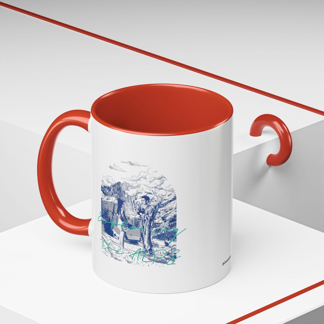 Explore The Alps Travel Mug - Mountain Adventure Coffee Cup