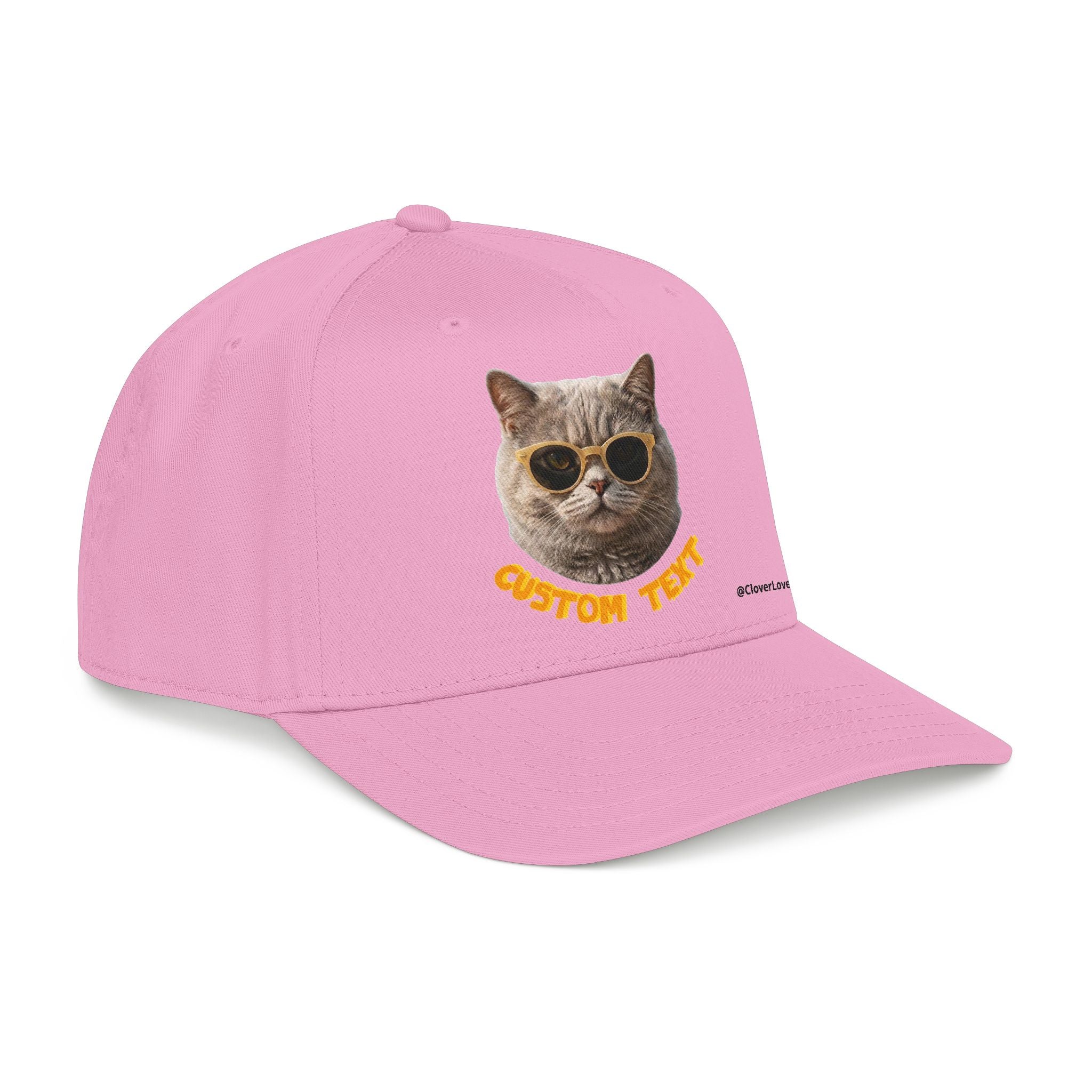Custom Cat Baseball Cap, Personalized Summer Cat Hat with Sunglasses, Cute Pet Lover Gift