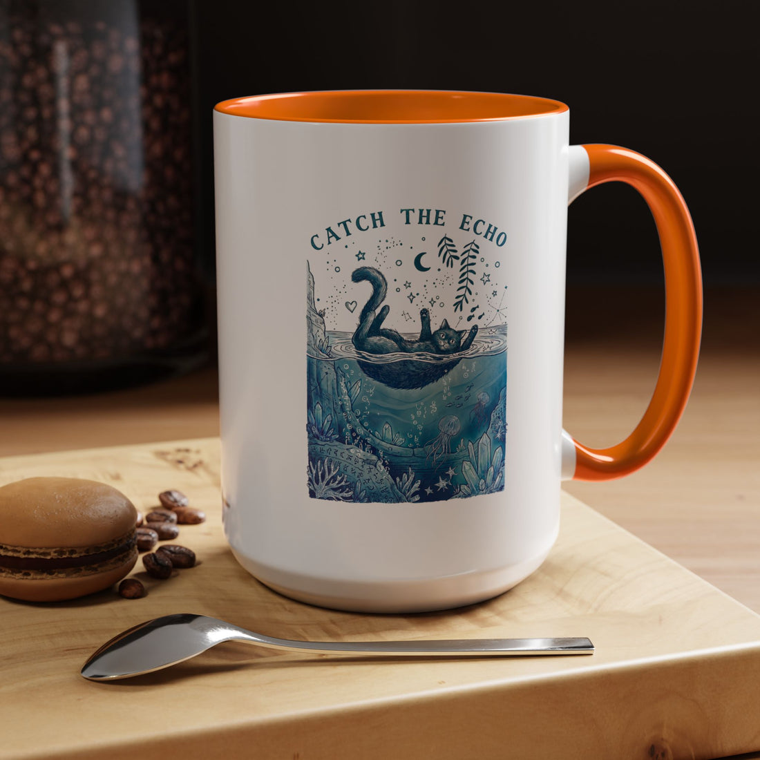 Cat's Ocean Echo Mug - Cute Underwater Cat Lover Coffee Cup