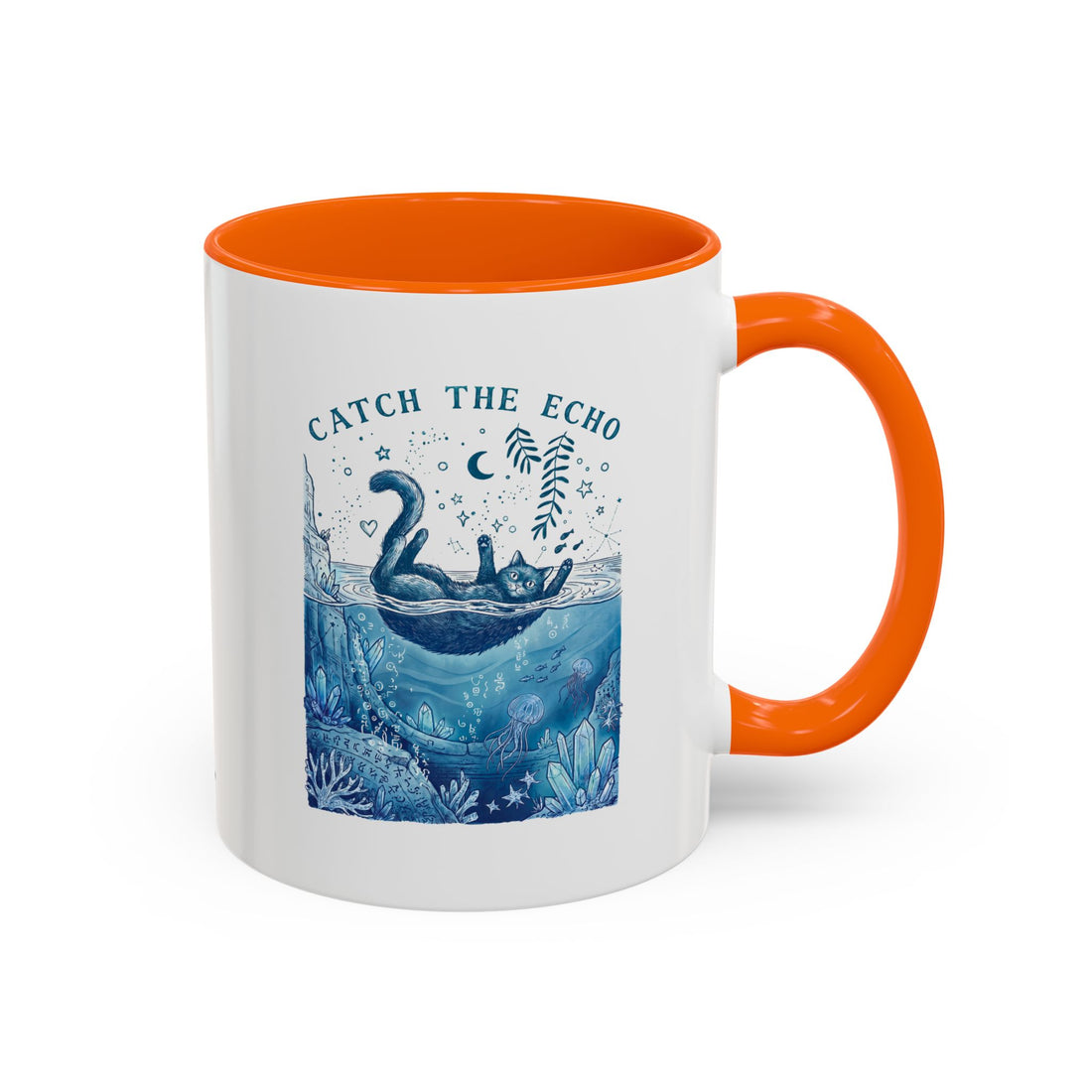 Cat's Ocean Echo Mug - Cute Underwater Cat Lover Coffee Cup