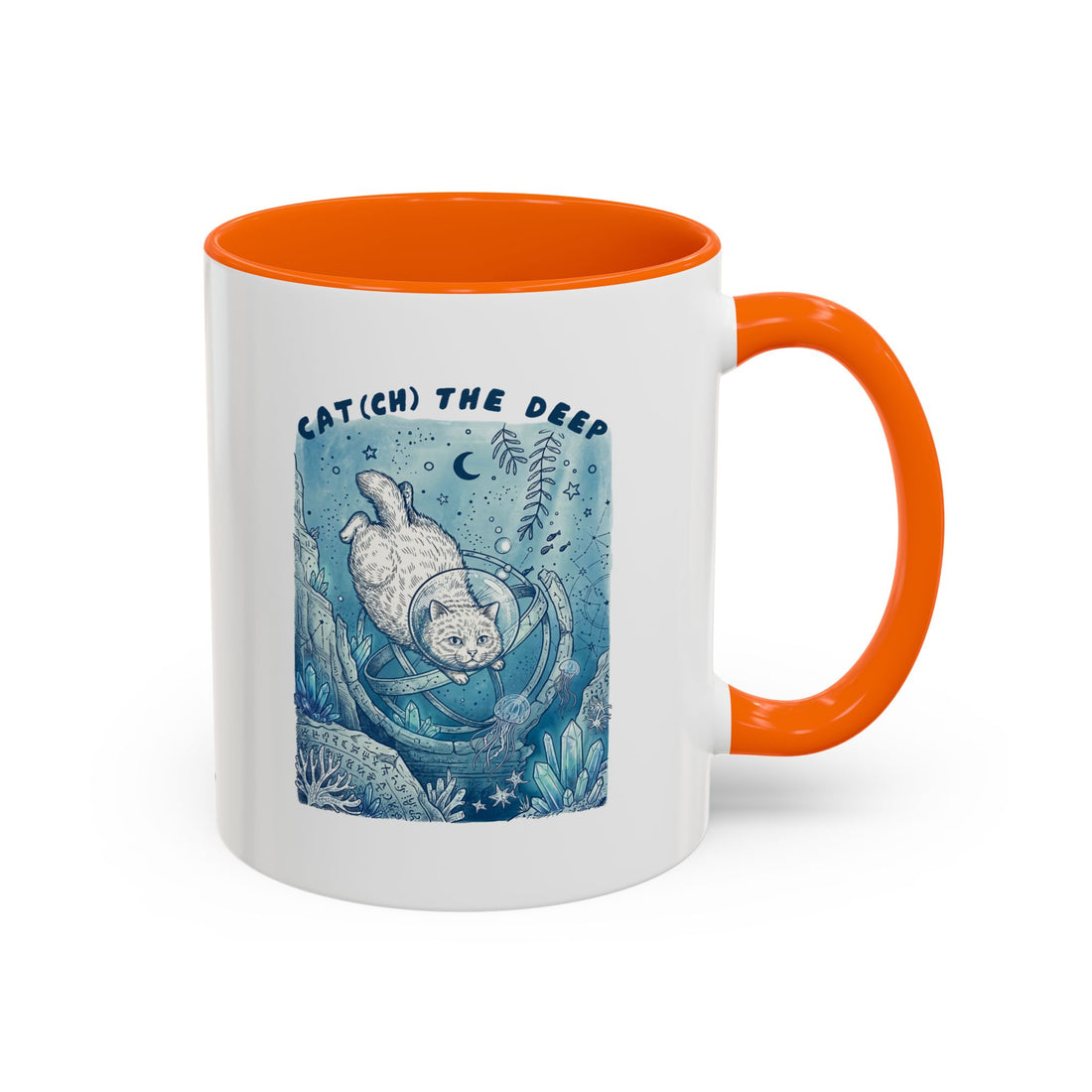 Cat's Deep Ocean Adventure Mug - Underwater Cat Lover Coffee Cup