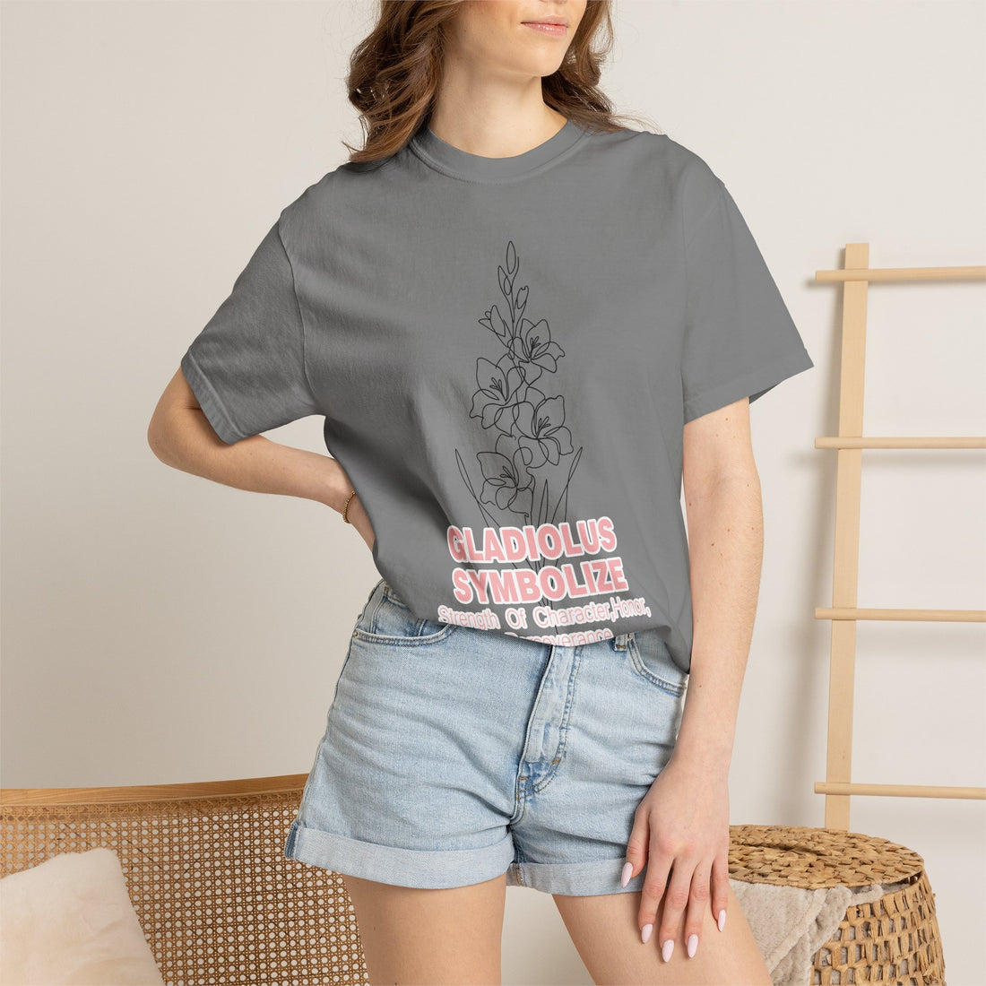 Gladiolus Flower T-Shirt - Inspirational Botanical Graphic Shirt for Flower Lovers
