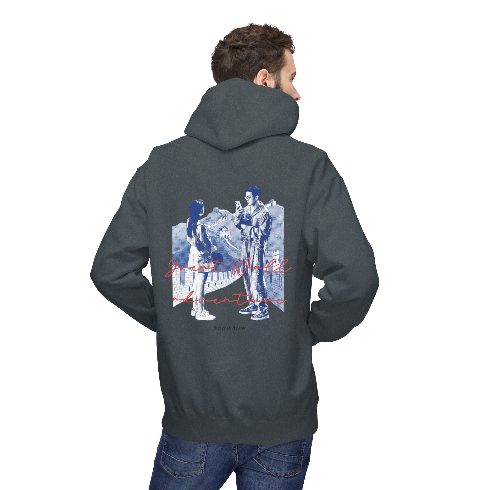 Abenteuer-Kapuzenpulli "Große Mauer" – Sommer-Fernweh-Sweatshirt