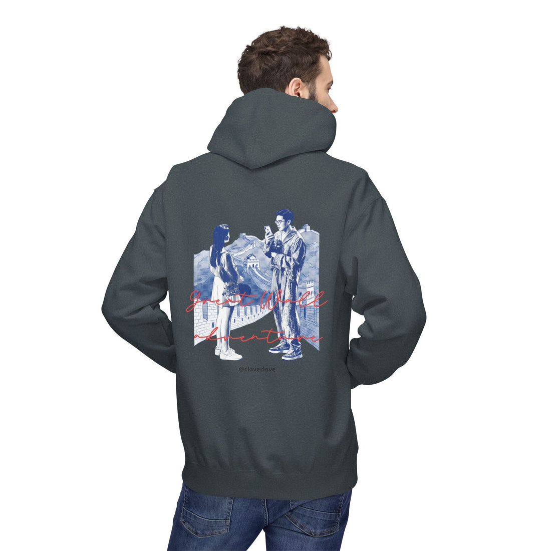 Abenteuer-Kapuzenpulli "Große Mauer" – Sommer-Fernweh-Sweatshirt