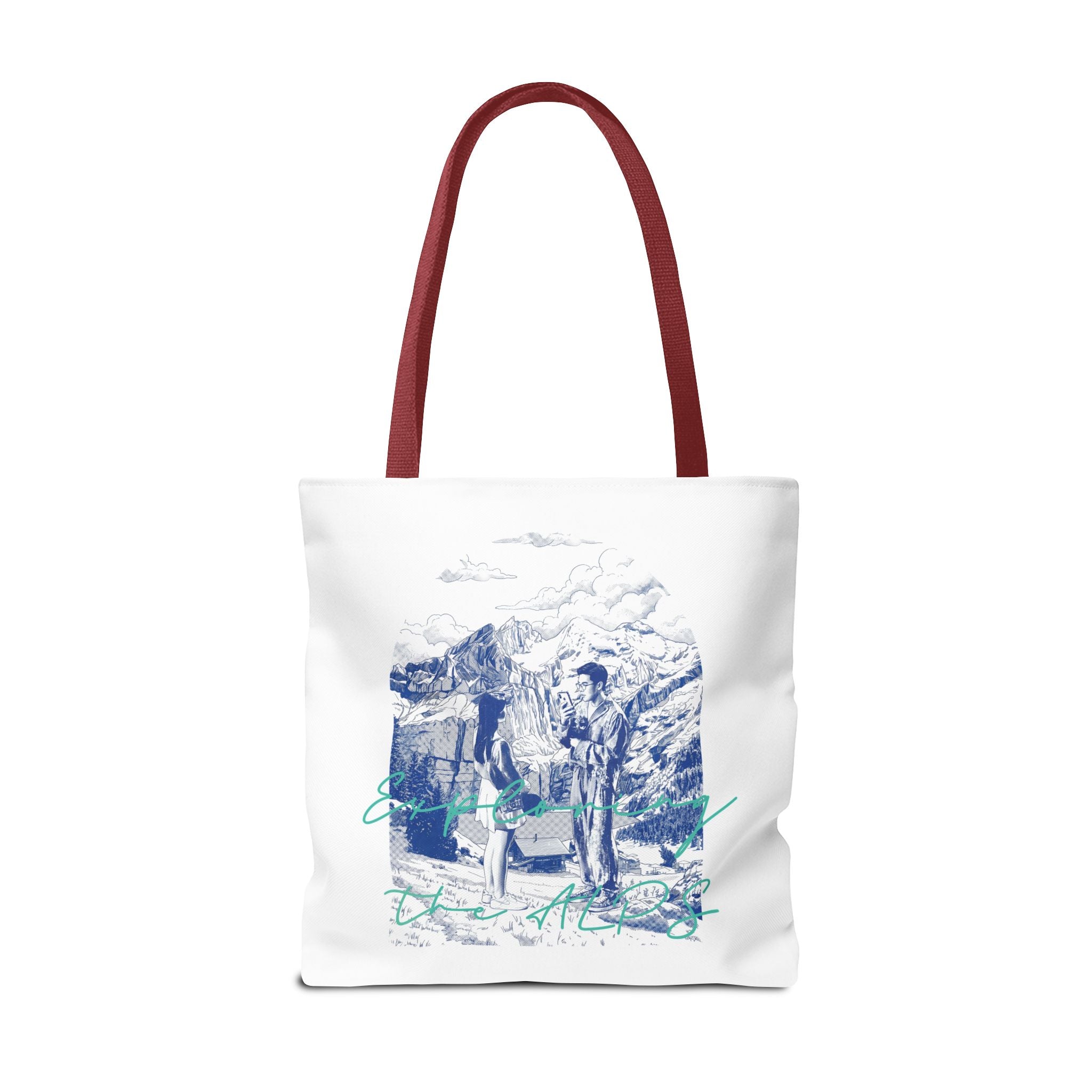 Travel Adventure Tote Bag | Vintage Mountain Explorer Canvas Bag