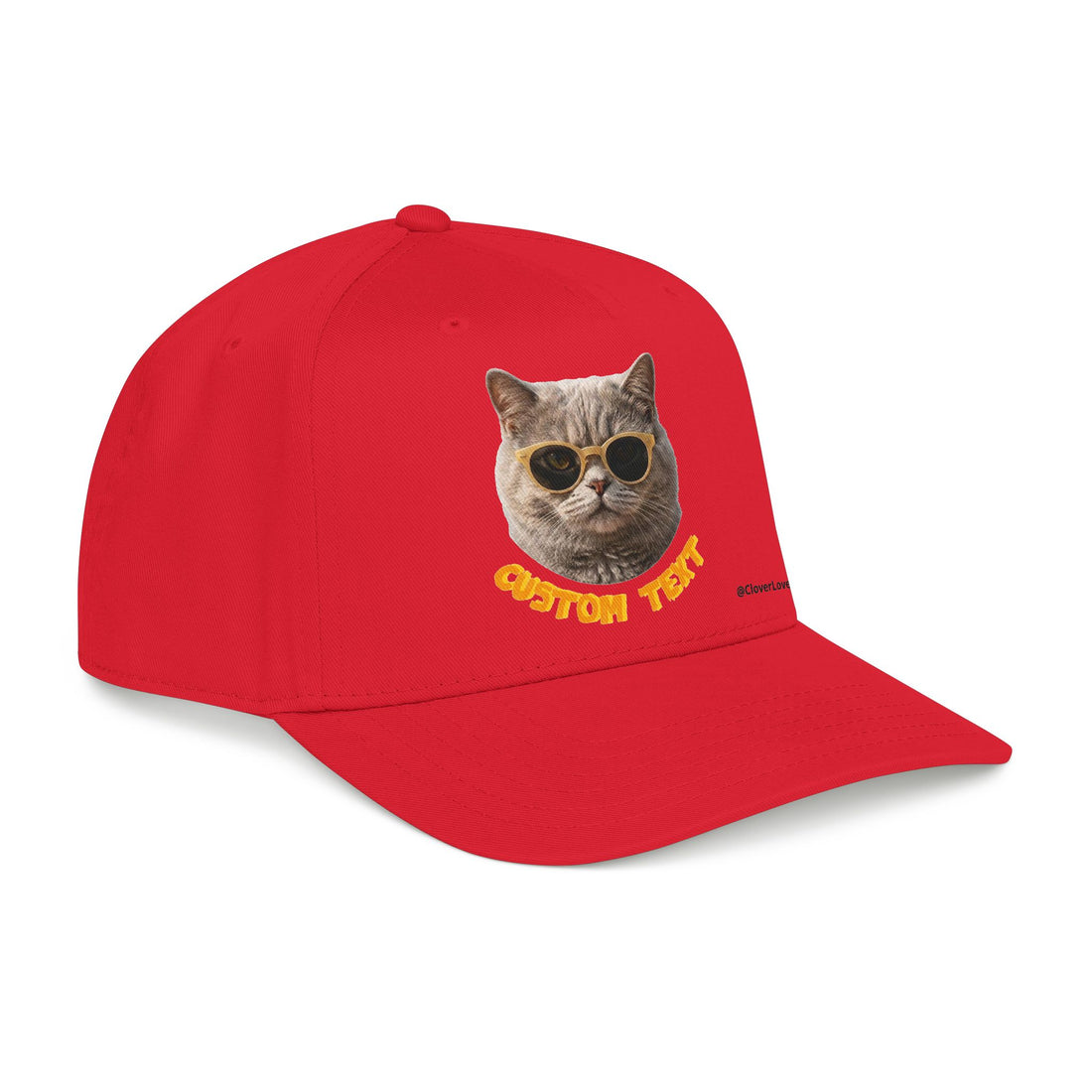 Custom Cat Baseball Cap, Personalized Summer Cat Hat with Sunglasses, Cute Pet Lover Gift