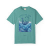 Cat in Ocean Fantasy T-Shirt - Vintage Blue Animal Shirt for Cat Lovers