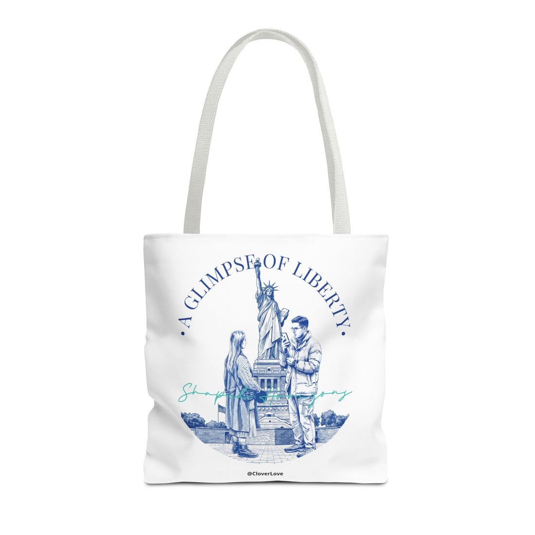 A Glimpse Of Liberty Travel Tote Bag | Statue of Liberty New York Canvas Tote Bag
