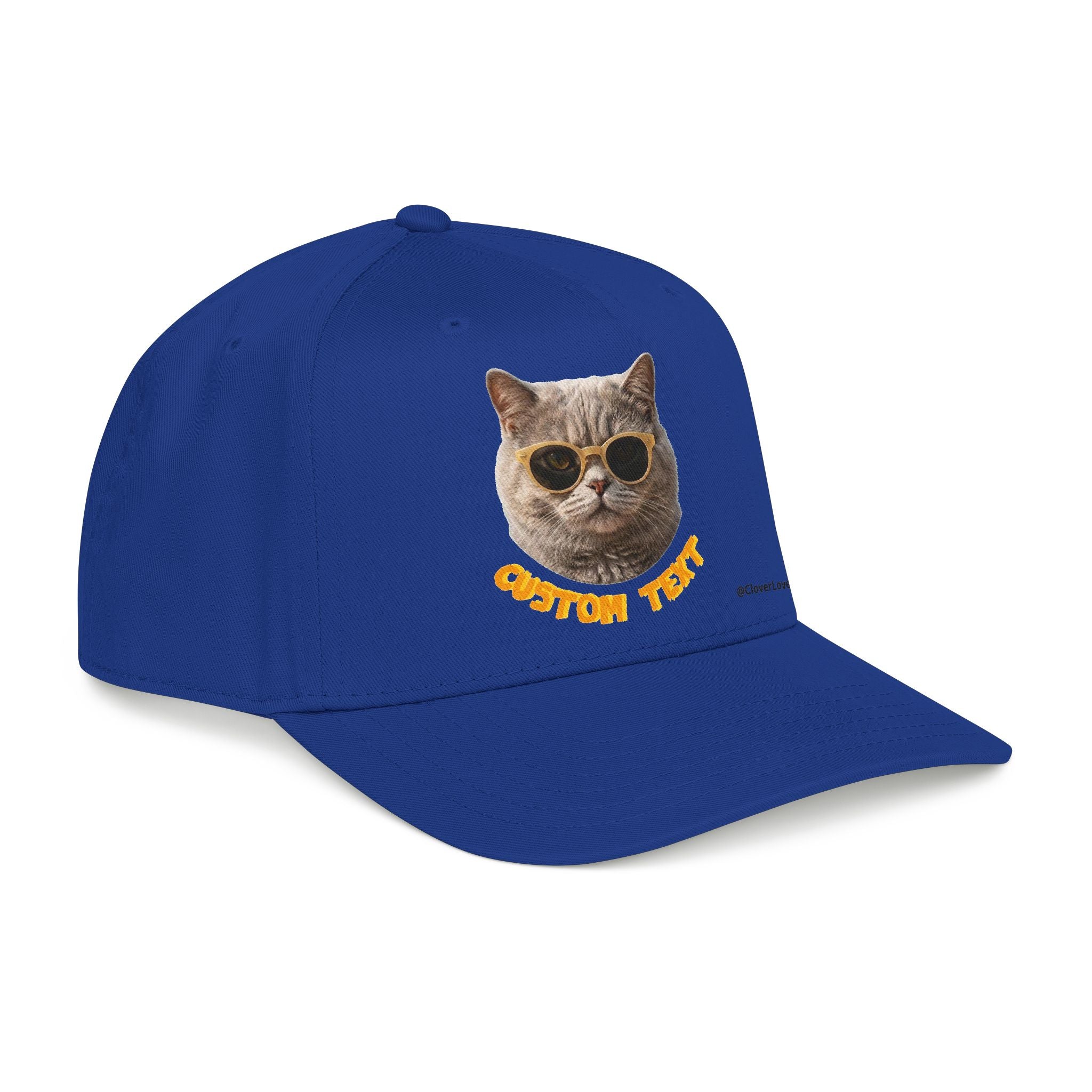 Custom Cat Baseball Cap, Personalized Summer Cat Hat with Sunglasses, Cute Pet Lover Gift