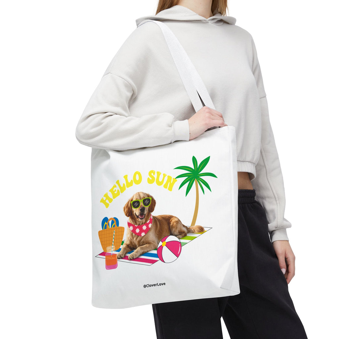 Funny Dog Tote Bag | Personalized Pet Photo Summer Canvas Bag