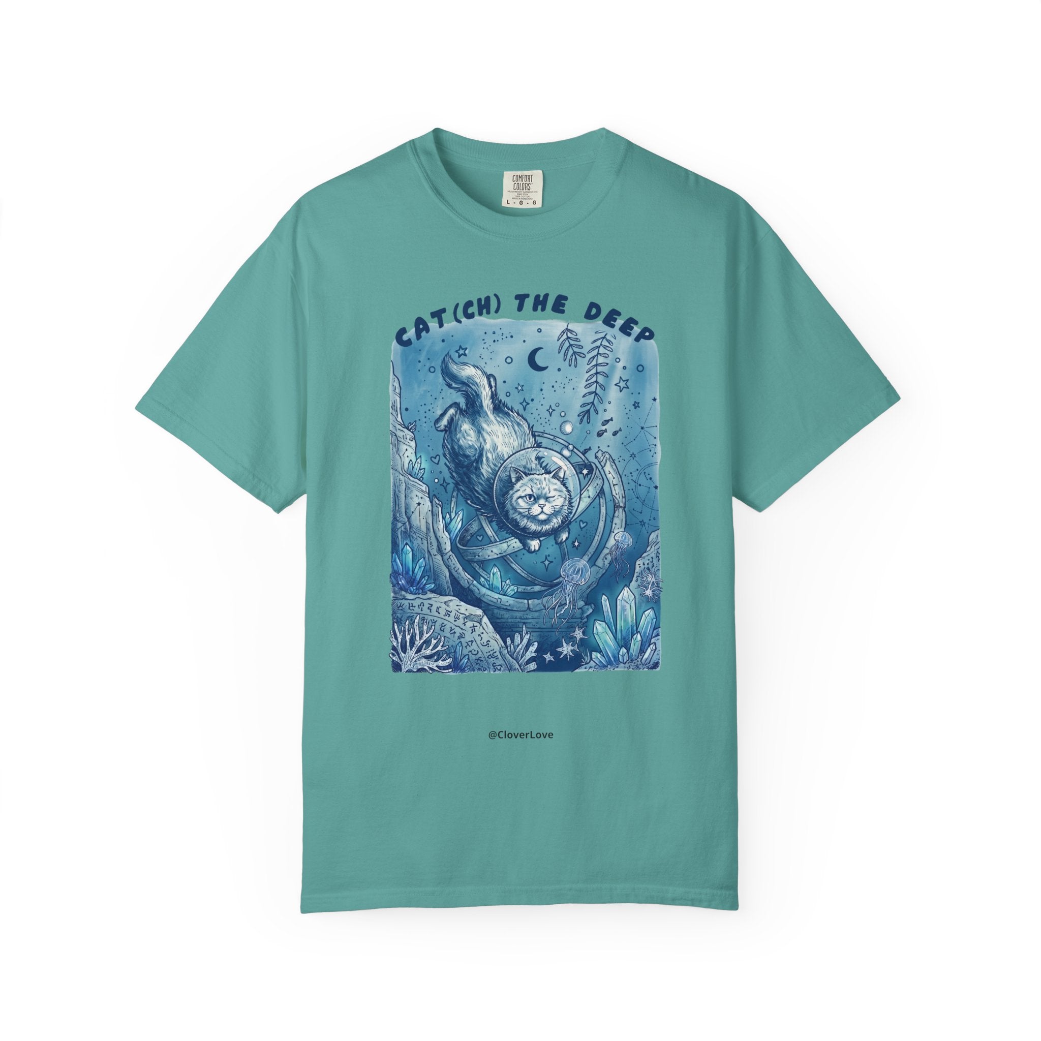Cat(ch) The Deep Sea T-Shirt - Deep Ocean Fantasy Shirt for Cat Lovers