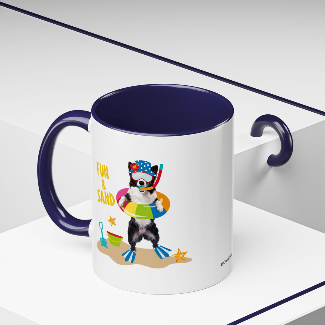 Sommer Tauchhund Tasse | Personalisierte Hundefoto Kaffeetasse mit individuellem Text
