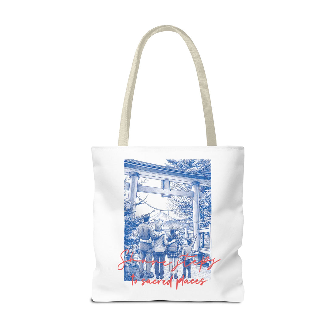Japan Travel Tote Bag | Vintage Torii Gate Fuji Mountain Canvas Bag