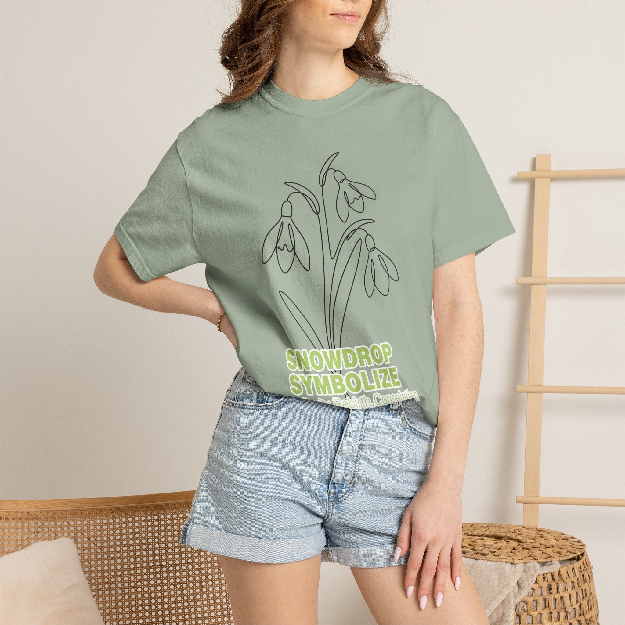 Snowdrop Flower T-Shirt - Botanical Shirt for Flower Lovers