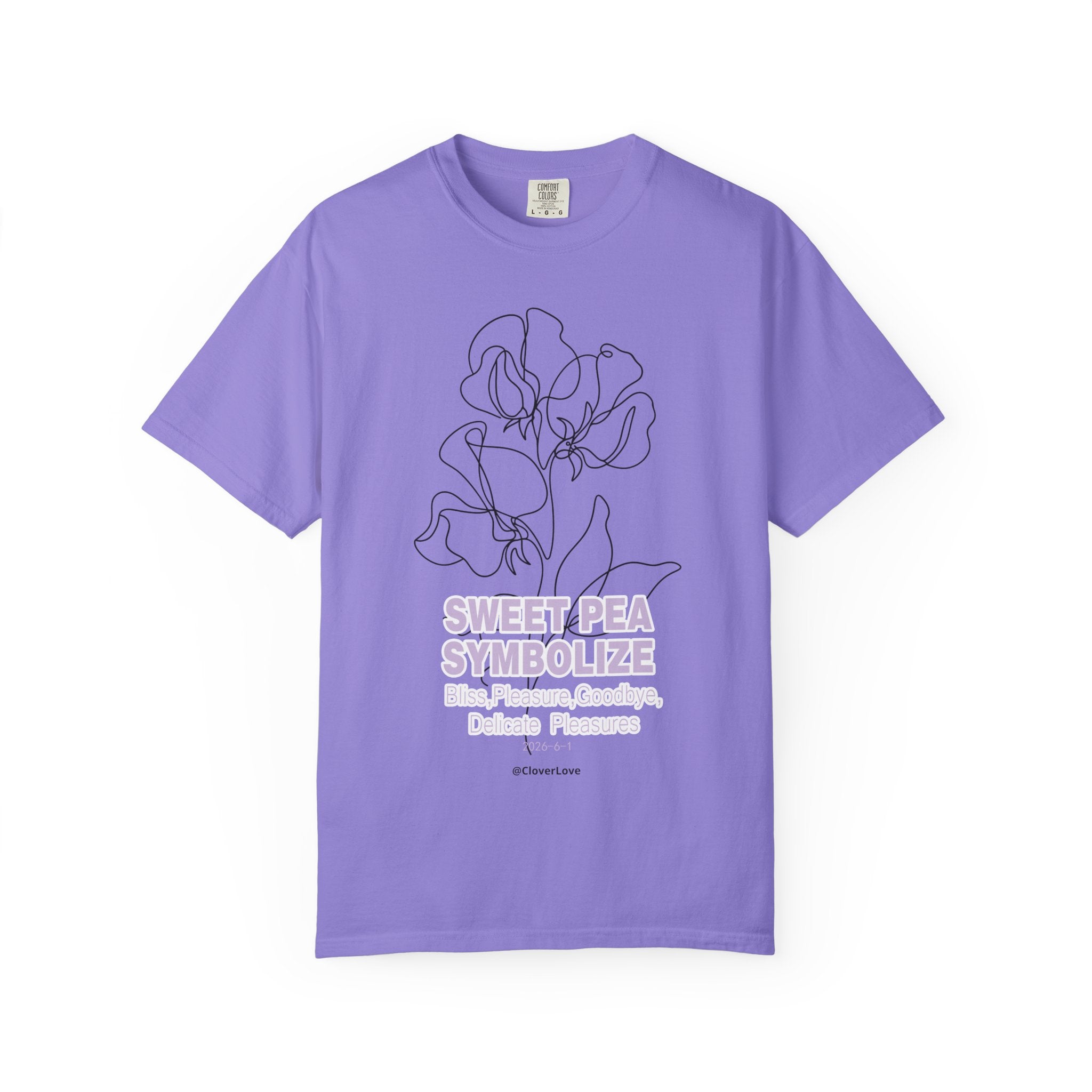 Sweet Pea Flower T-Shirt - Botanical Graphic Shirt for Flower Lovers
