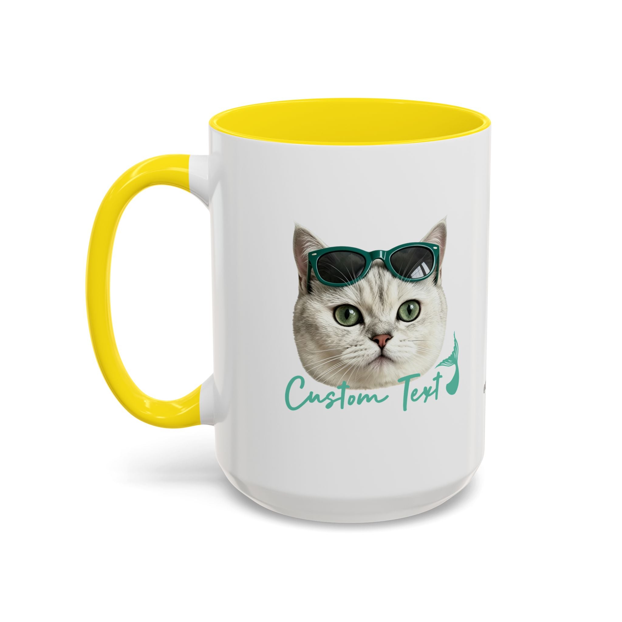 Mermaid Cat Summer Mug | Personalized Cat Coffee Cup With Custom Text
