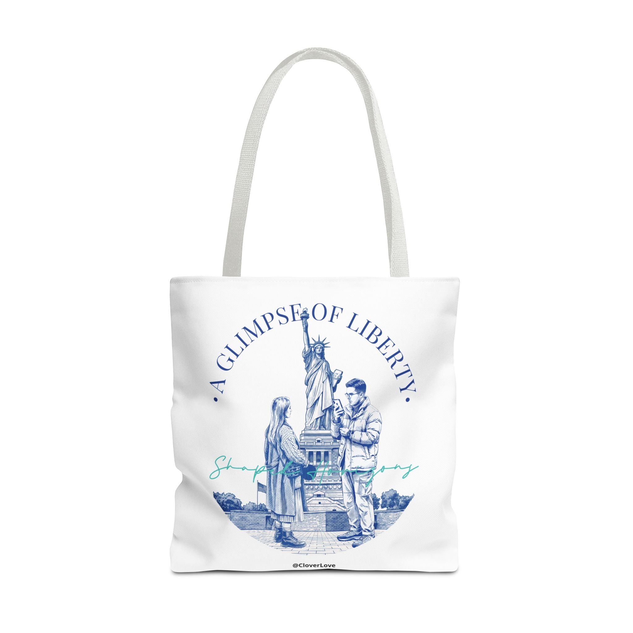 A Glimpse Of Liberty Travel Tote Bag | Statue of Liberty New York Canvas Tote Bag