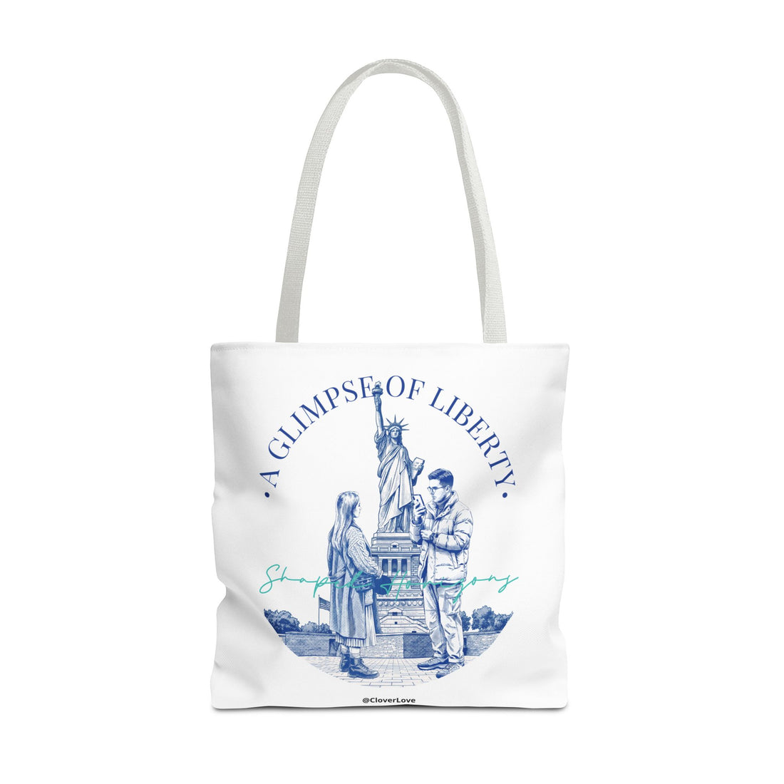 A Glimpse Of Liberty Travel Tote Bag | Statue of Liberty New York Canvas Tote Bag