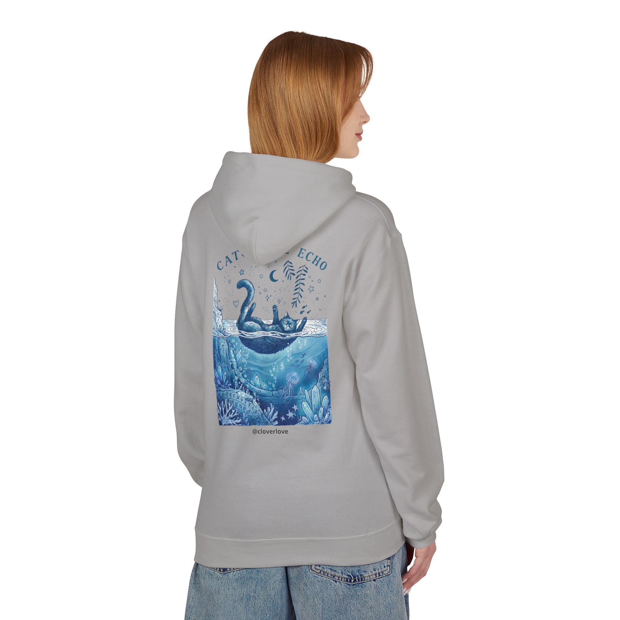 Katzen-Ozean-Abenteuer-Kapuzenpullover | Vintage Unterwasser-Grafik-Sweatshirt