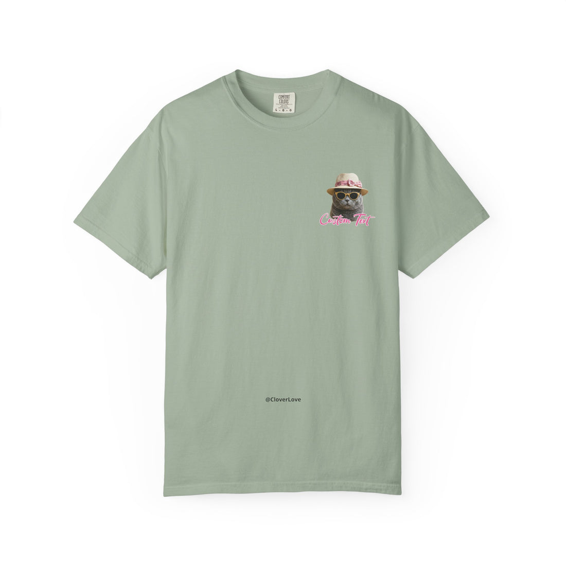 Custom Cat Vacation T-Shirt - Beach Sunbath Cat Lover Gift