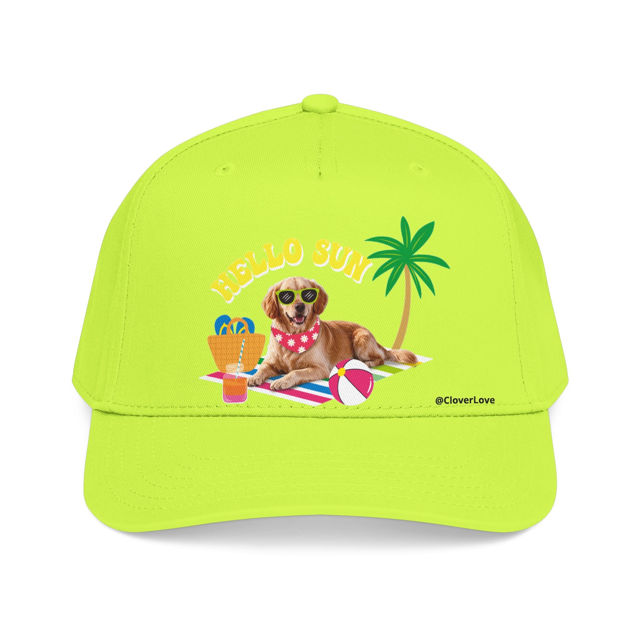 Custom Summer Dog Hat, Hello Sun Beach Puppy Baseball Cap, Personalized Pet Hat