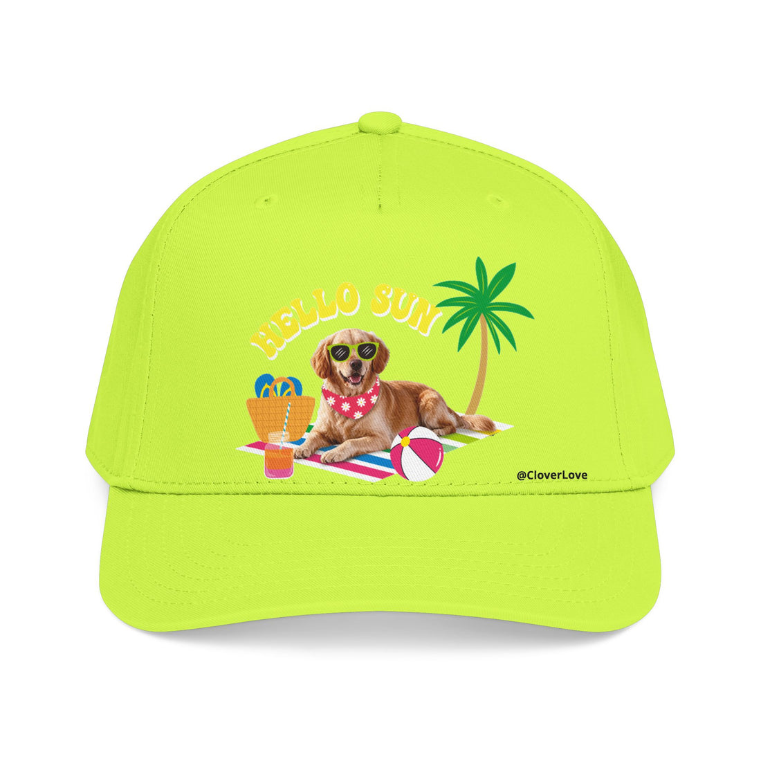 Custom Summer Dog Hat, Hello Sun Beach Puppy Baseball Cap, Personalized Pet Hat