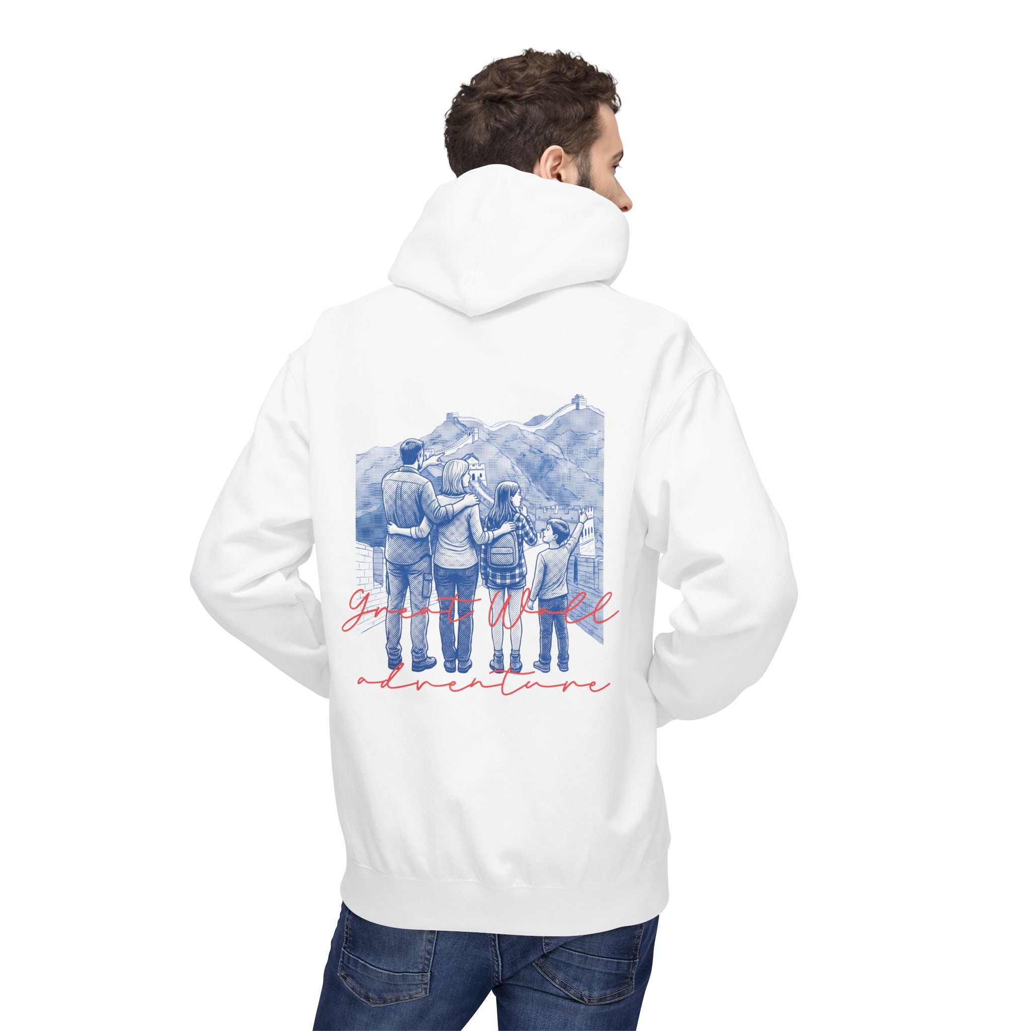 Great Wall Family Adventure Hoodie – Vintage Travel Landmark Graphic Pullover Sweatshirt