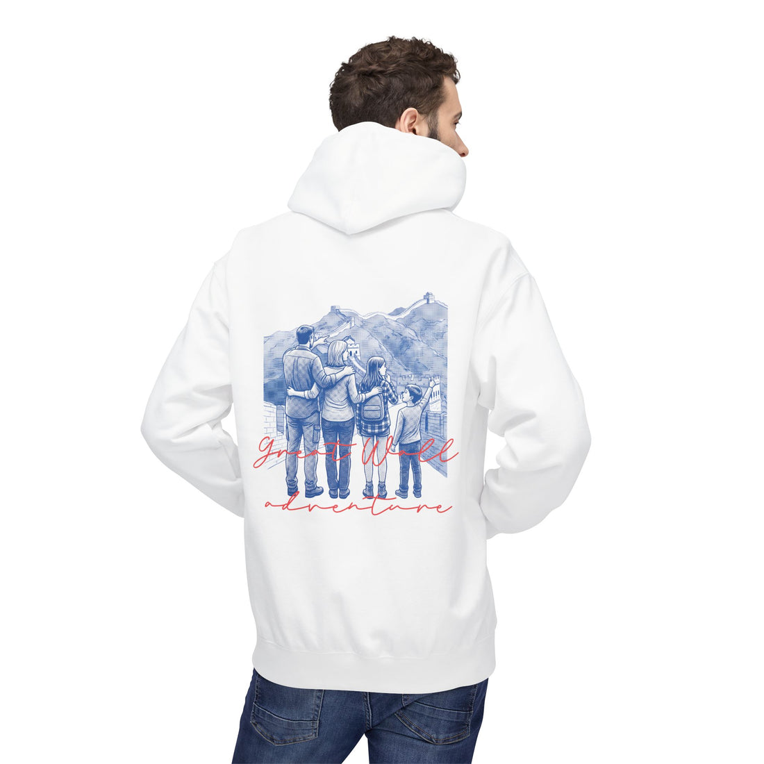 Great Wall Family Adventure Hoodie – Vintage Travel Landmark Graphic Pullover Sweatshirt