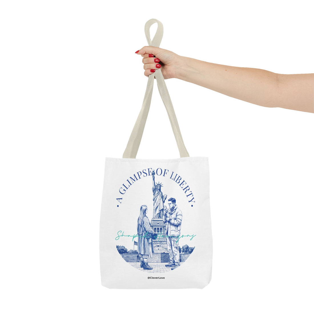 A Glimpse Of Liberty Travel Tote Bag | Statue of Liberty New York Canvas Tote Bag
